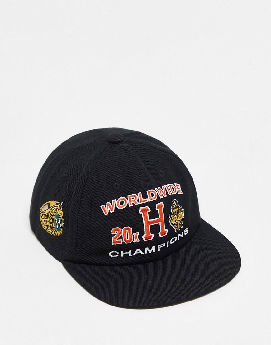 HUF 20th anniversary snapback cap in black