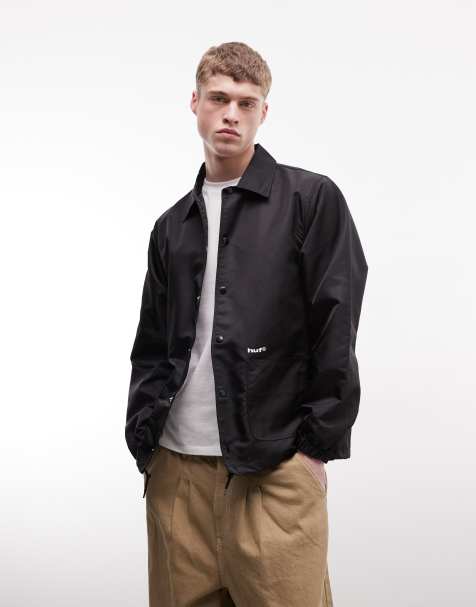 HUF 89 coaches button up jacket in black - view 1