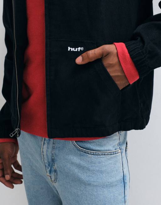 HUF 89 corduroy harrington jacket in black, 3 of 5