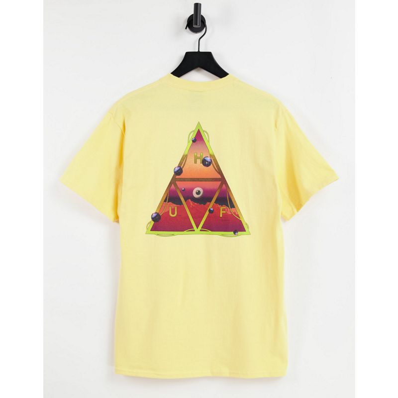 Uomo T-shirt stampate HUF - Altered State - T-shirt con stampa sul retro gialla