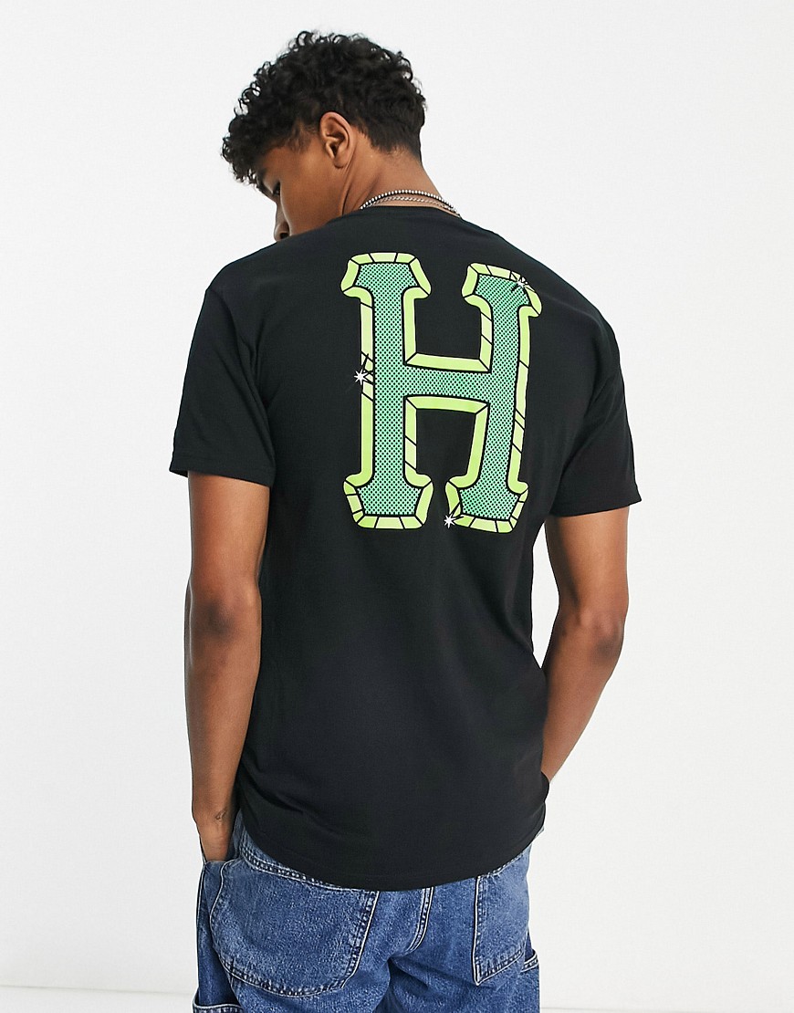HUF amazing H print t-shirt in Black