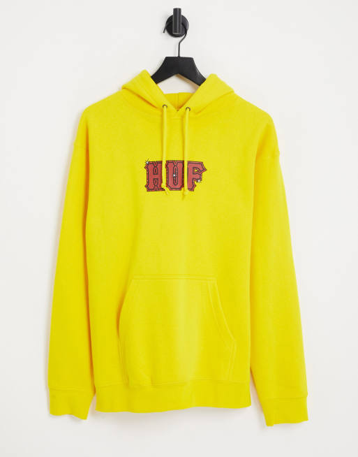 HUF – Amazing H – Żółta wkładana przez głowę bluza z kapturem z nadrukiem