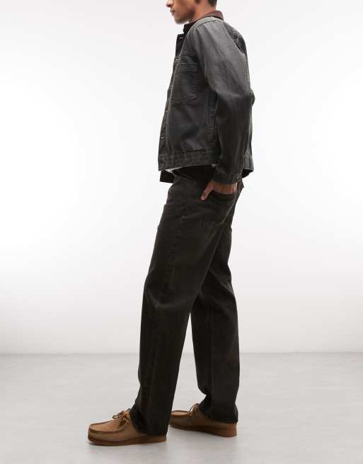 HUF - Basic jeans met rechte pijpen in zwart, 3 van 5