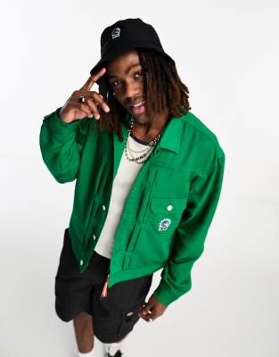 HUF bennington trucker jacket in green ASOS