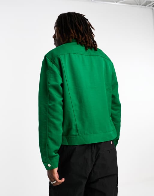 Green trucker deals jacket mens