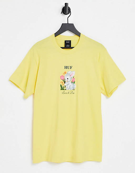 HUF born to die t-shirt in yellow