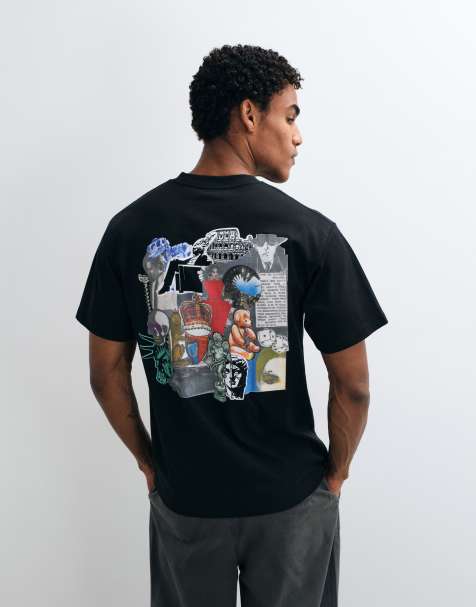 HUF Boulevard Status T-shirt z nadrukiem w kolorze czarnym - view 1