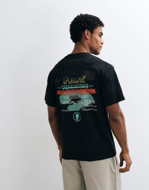 HUF - camiseta gráfica Worldwide Network en negro - view 1