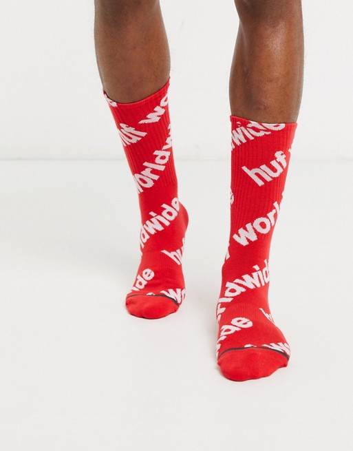 HUF Campaign Sock in red