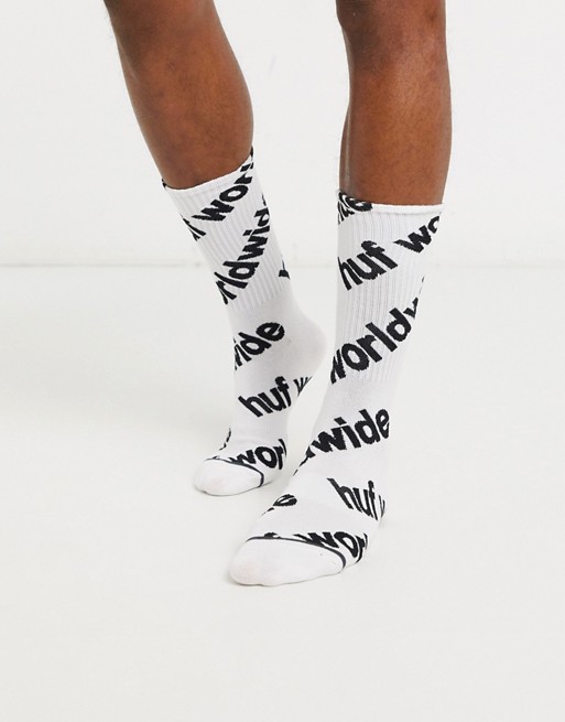 HUF Campaign Sock in white