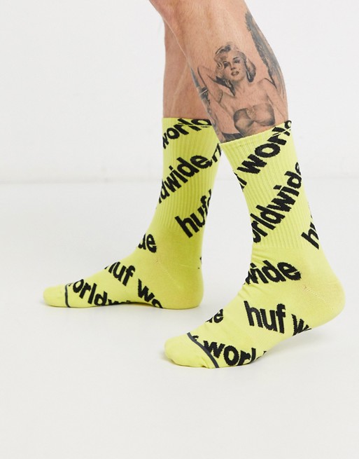 HUF Campaign Sock in yellow