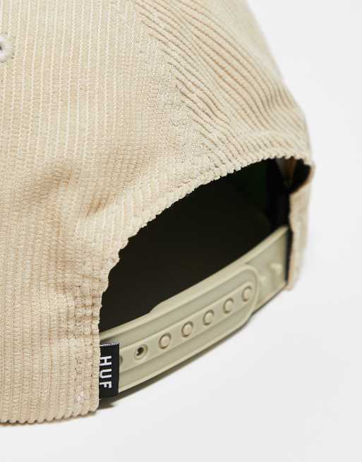 HUF - Casquette en velours côtelé avec bride arrière et motif H - Blanc cassé, 3 de 4