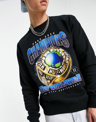 HUF champions sweatshirt in black - ASOS Price Checker