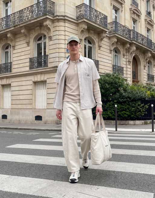 HUF - Chemise à petits carreaux et logo étoile - Beige, 11 de 12
