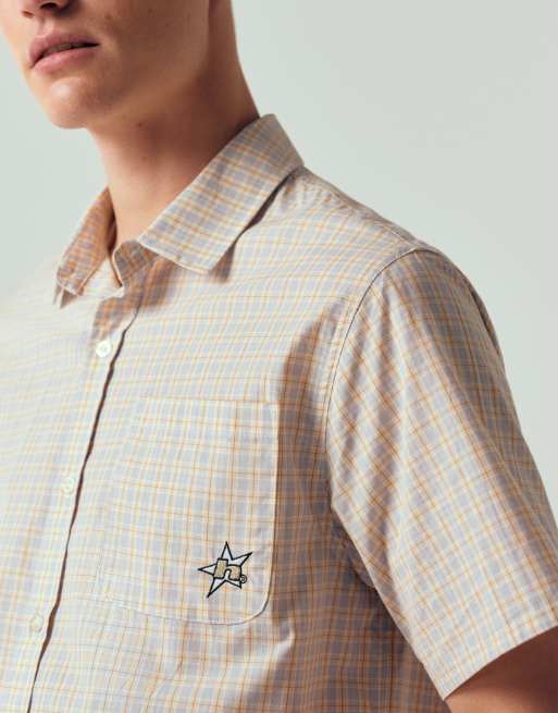 HUF - Chemise à petits carreaux et logo étoile - Beige, 5 de 12