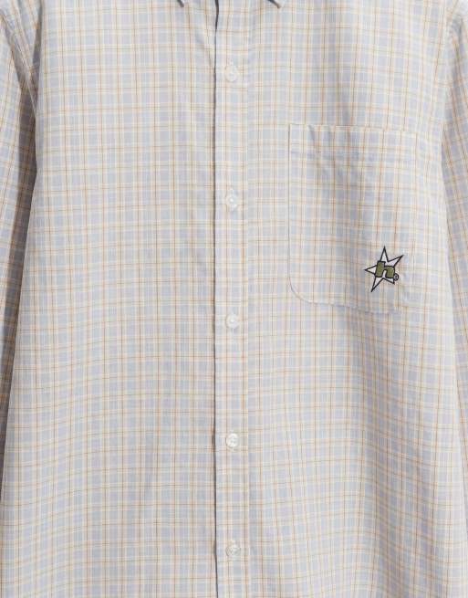 HUF - Chemise à petits carreaux et logo étoile - Beige, 8 de 12
