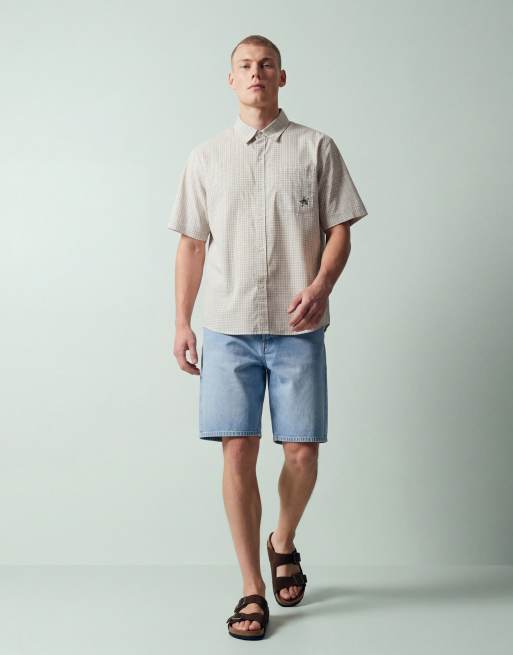 HUF - Chemise à petits carreaux et logo étoile - Beige, 9 de 12