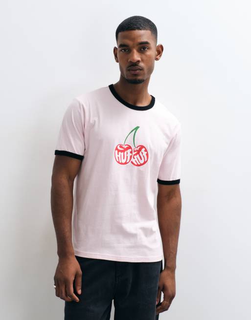 HUF cherries ringer t-shirt in dusty pink, 2 of 5