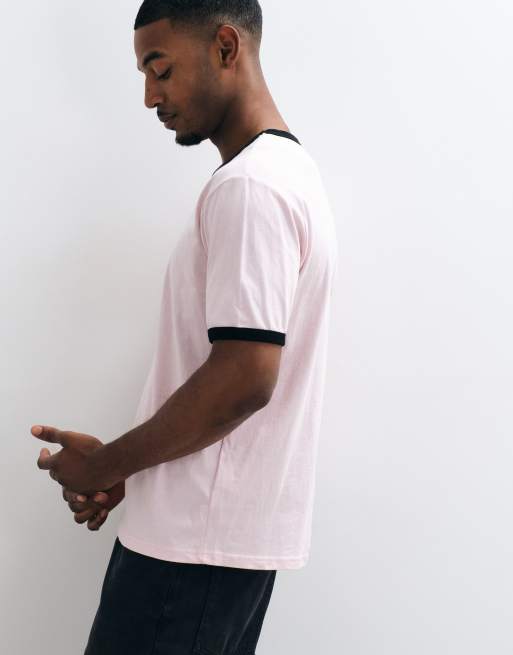 HUF cherries ringer t-shirt in dusty pink, 4 of 5