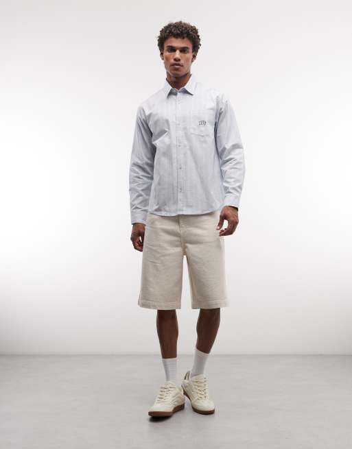 HUF classic arch long sleeve oxford shirt in blue stripe, 2 of 5