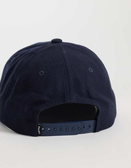 HUF Classic Arch snapback cap in navy, 2 of 3
