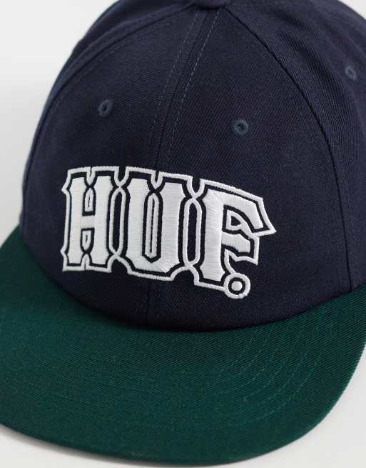 HUF Classic Arch snapback cap in navy, 3 of 3