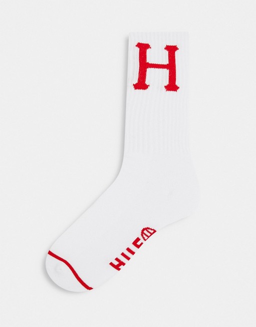 HUF classic h socks in white