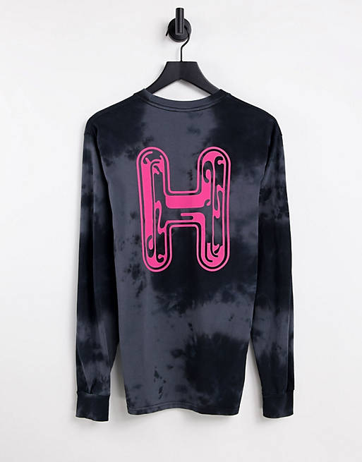 HUF common H long sleeve top in black