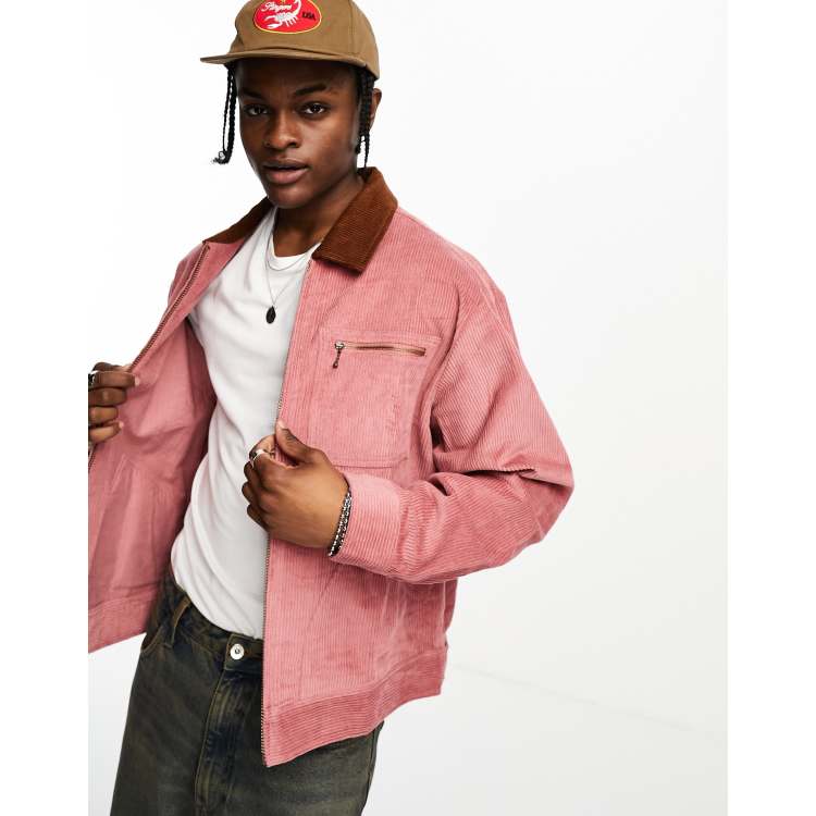 Pink corduroy jacket clearance mens