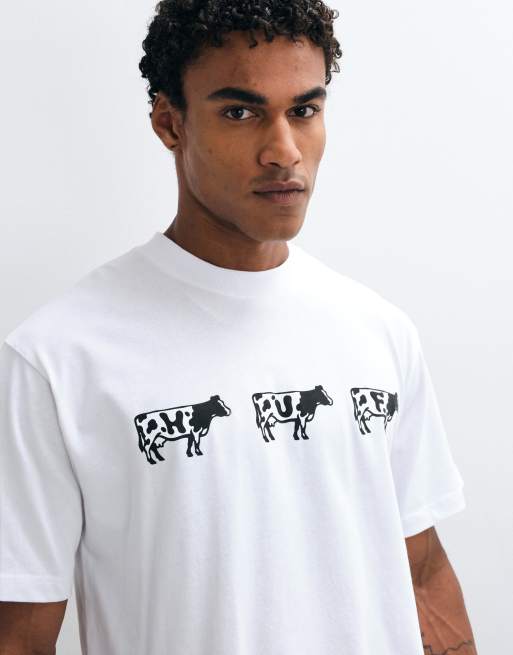HUF cow graphic t-shirt in white, 5 of 5