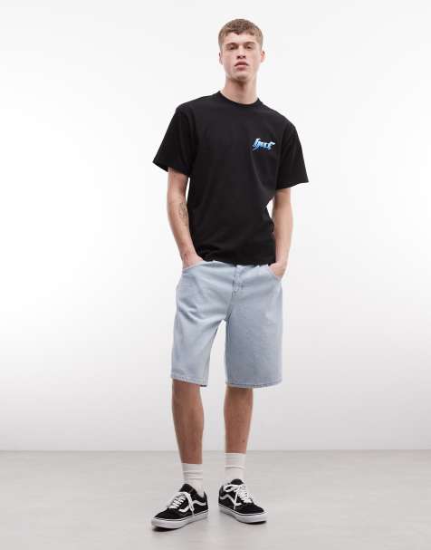 HUF – Cromer – Ljusblå jeansshorts - view 1