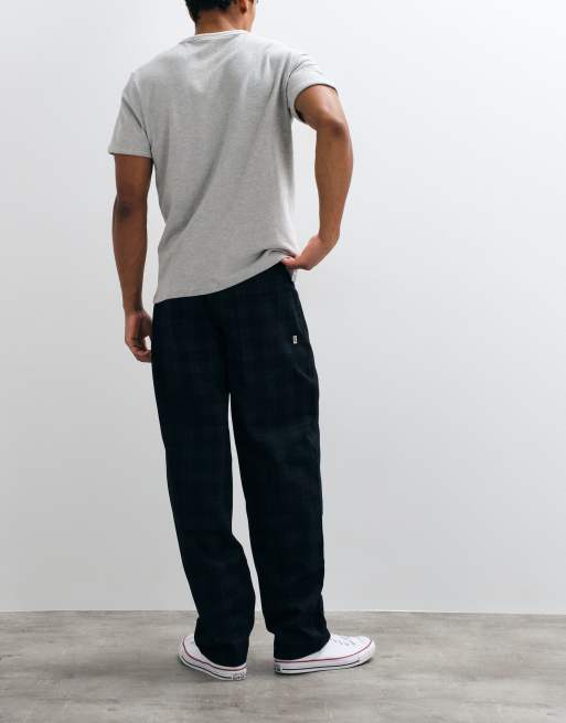 HUF Cromer plaid loose pants in black, 3 of 5