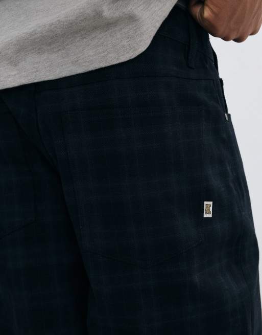 HUF Cromer plaid loose pants in black, 4 of 5