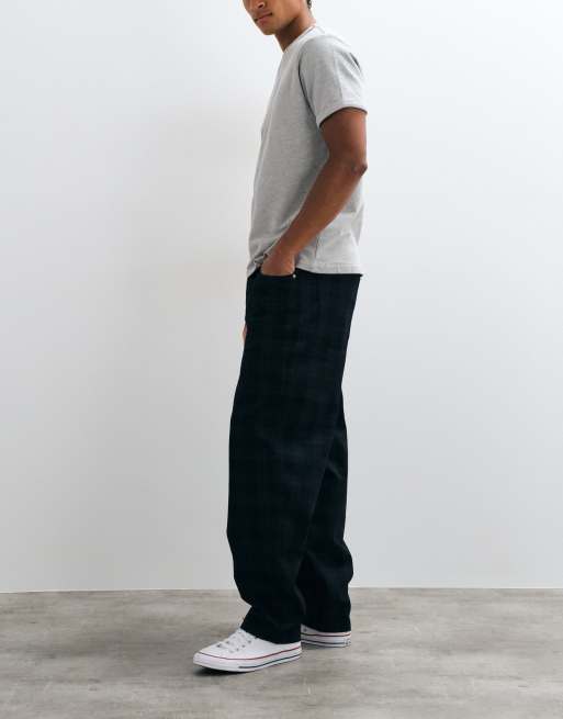 HUF Cromer plaid loose pants in black, 5 of 5