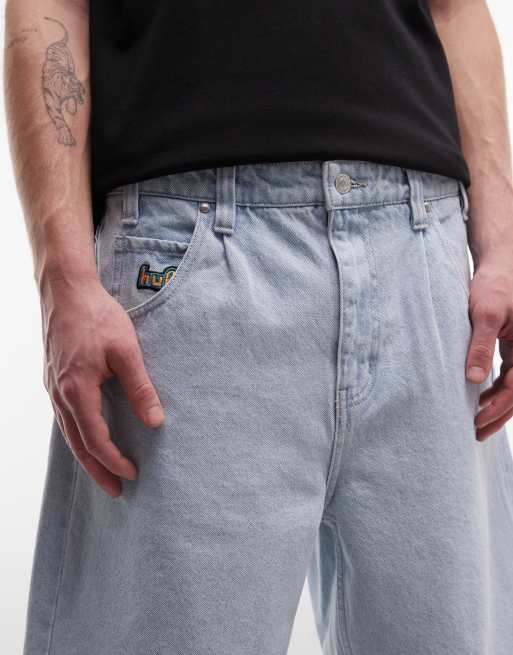 HUF - Cromer - Short en jean - Bleu clair délavé, 4 de 5