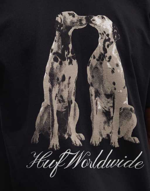 HUF dalmatian print t-shirt in black, 3 of 5
