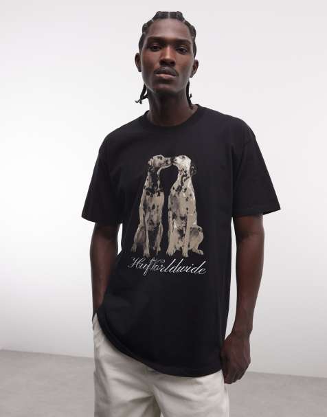 HUF dalmation print t-shirt in black