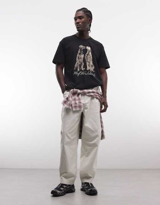 HUF dalmation print t-shirt in black, 2 of 5