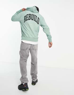 HUF destroy and rebuild hoodie in green