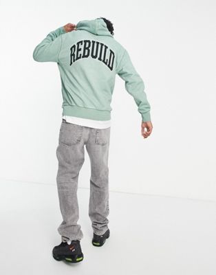 HUF destroy and rebuild hoodie in green - ASOS Price Checker