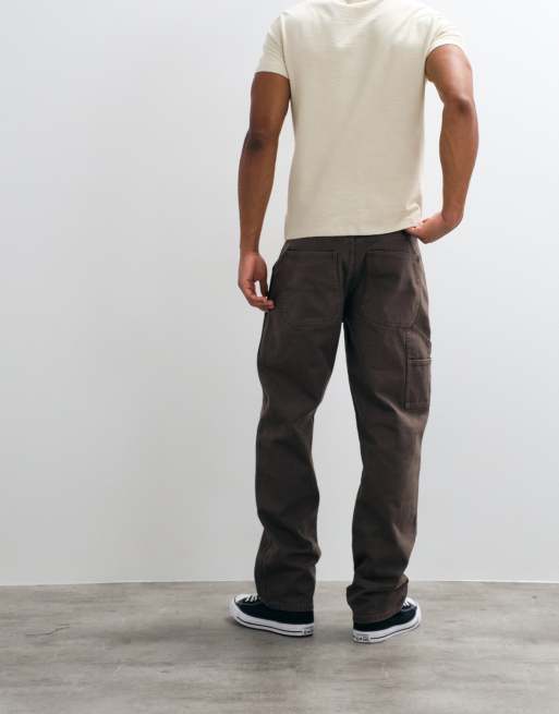 HUF double knee loose pants in bark, 2 of 5