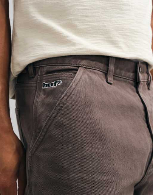 HUF double knee loose pants in bark, 3 of 5