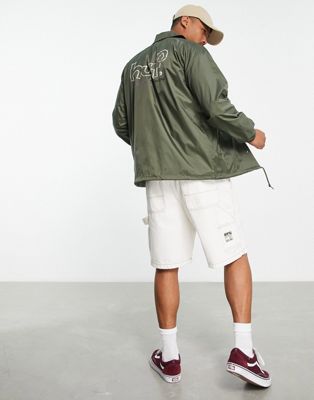 drop out coach jacket in forest green