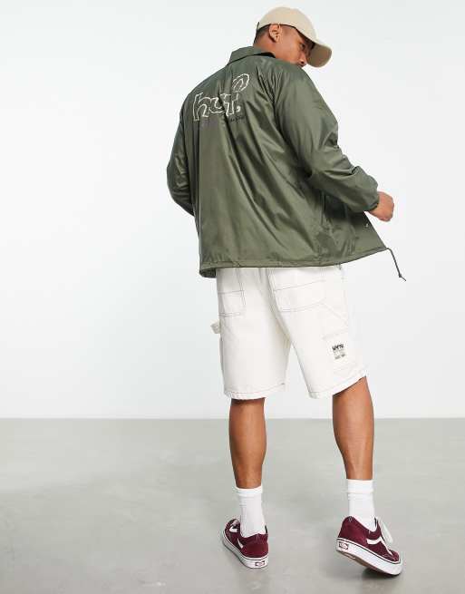 HUF – Drop Out – Trainerjacke in Tannengrün