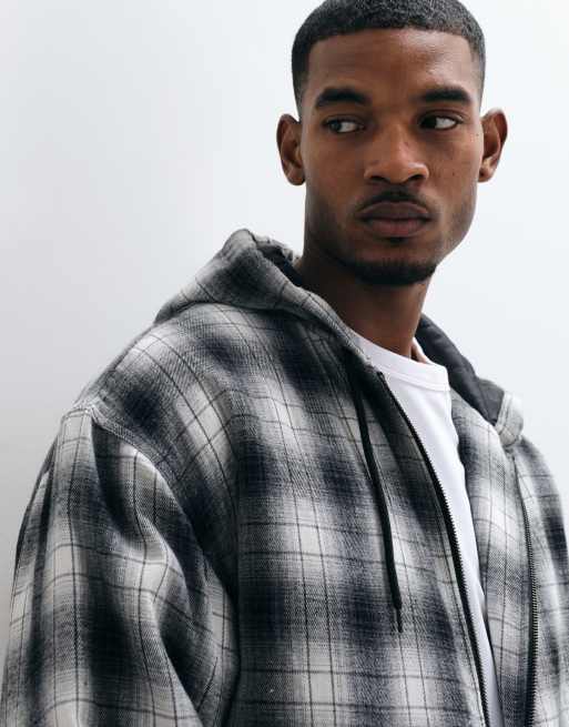 HUF Durango hooded work jacket in black check, 3 of 5