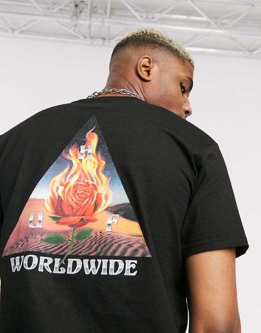 HUF Ember Rose Triple Triangle t-shirt in black