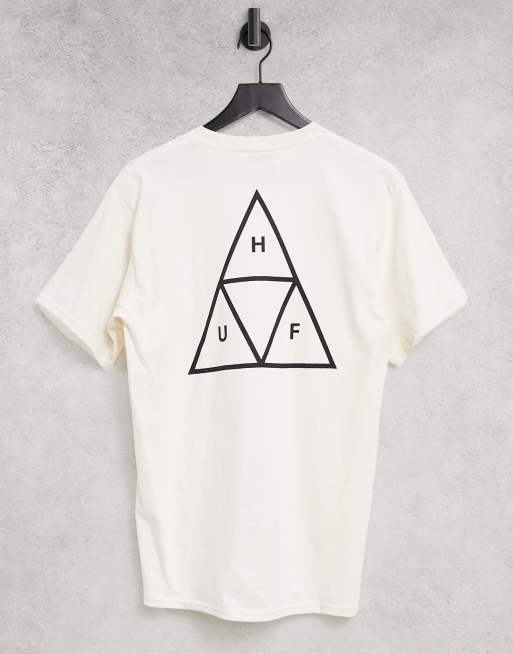 HUF - Essentials - Beige T-shirt med tredobbelt trekant