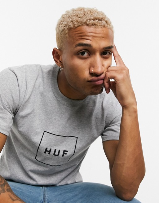 HUF Essentials Box logo t-shirt in grey