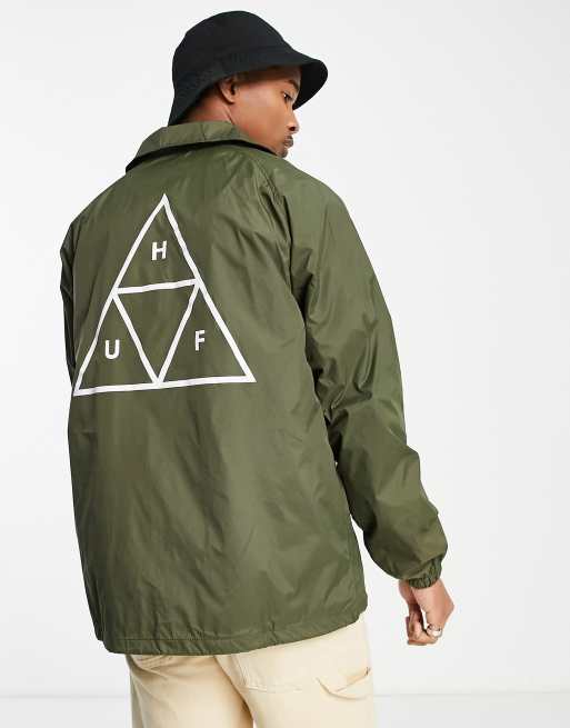 HUF essentials coaches jacket in olive