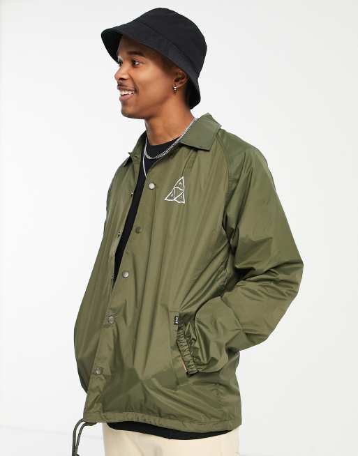 HUF essentials coaches jacket in olive